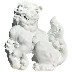 Japanese Fine Hirado Big White Lion Guardian Foo Dog