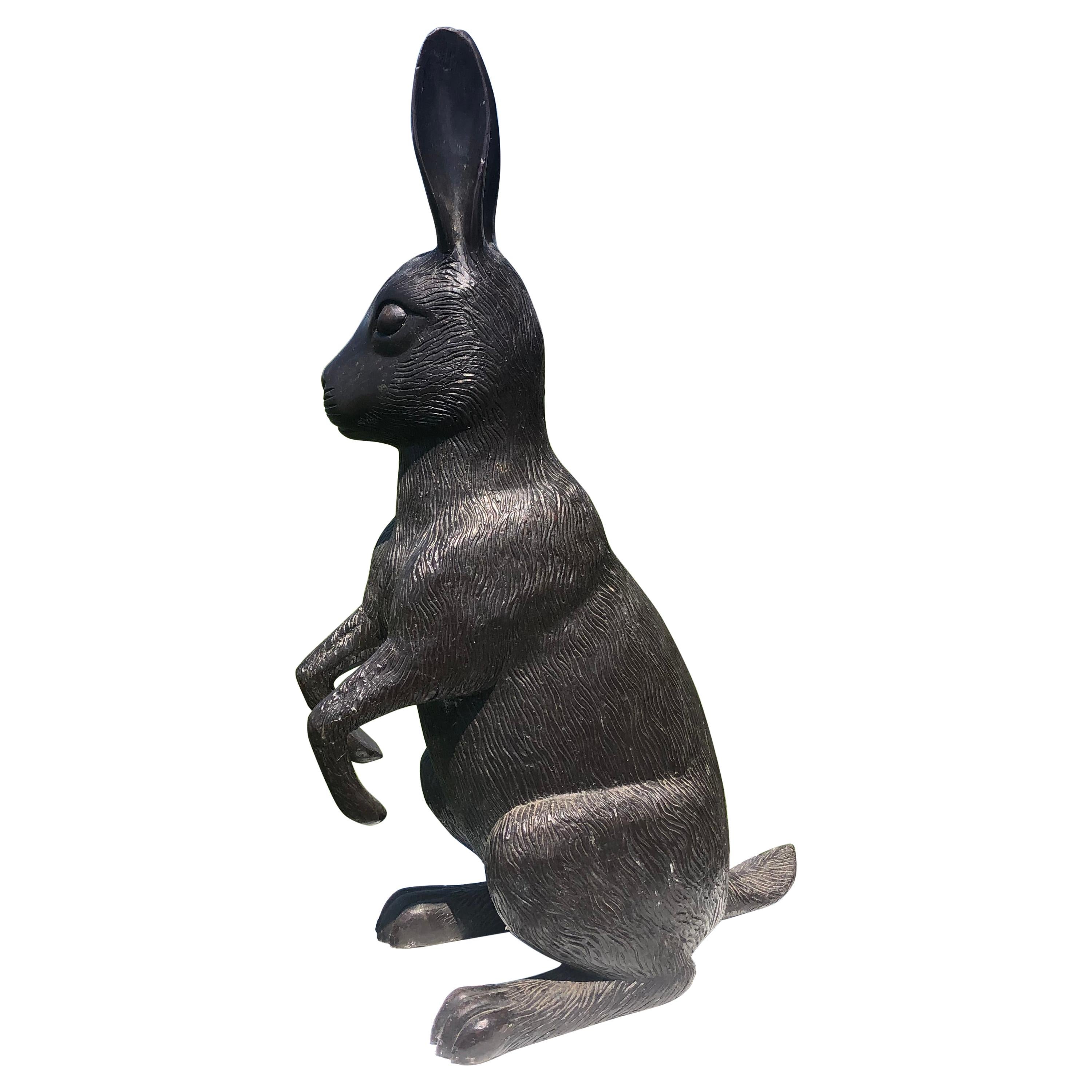 Japanese Fine Huge Bronze Rabbit Usagi at 1stDibs