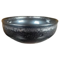 Japanese Fine Jet Black Tenmoku Tea Bowl, Hand-Built and Hand Glazed