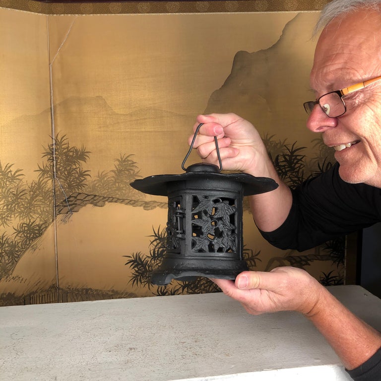 Japanese Fine "Maple Leaf" Flower Garden Lantern For Sale at 1stDibs