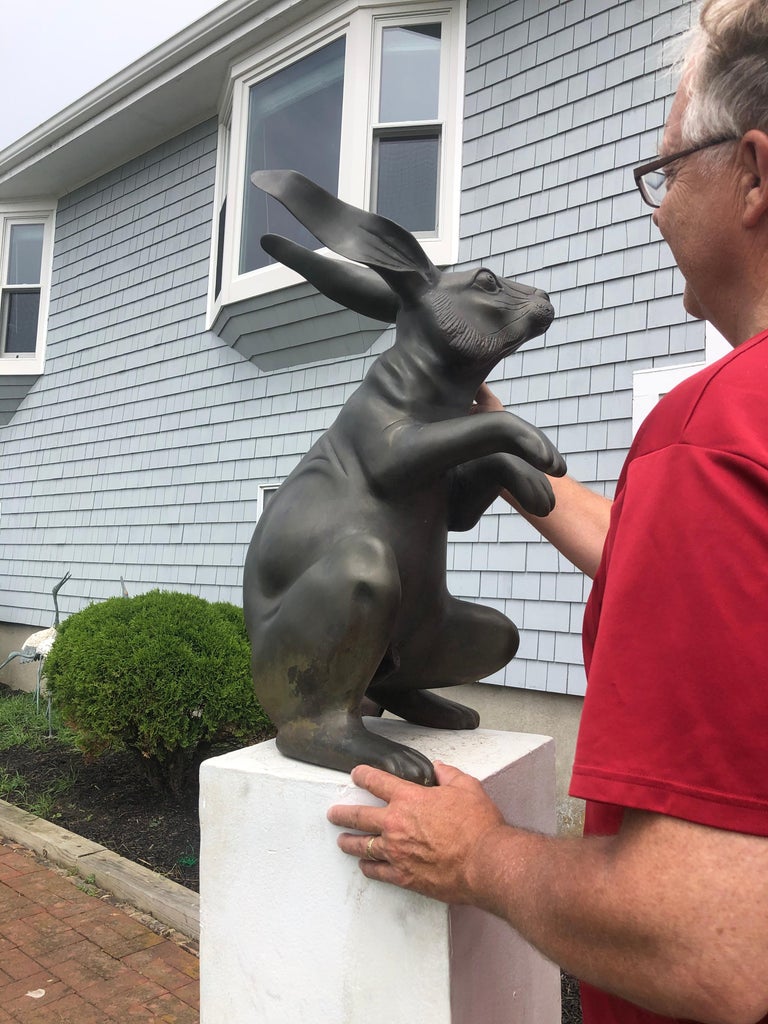 Japanese Fine Massive Bronze Rabbit Usagi at 1stDibs