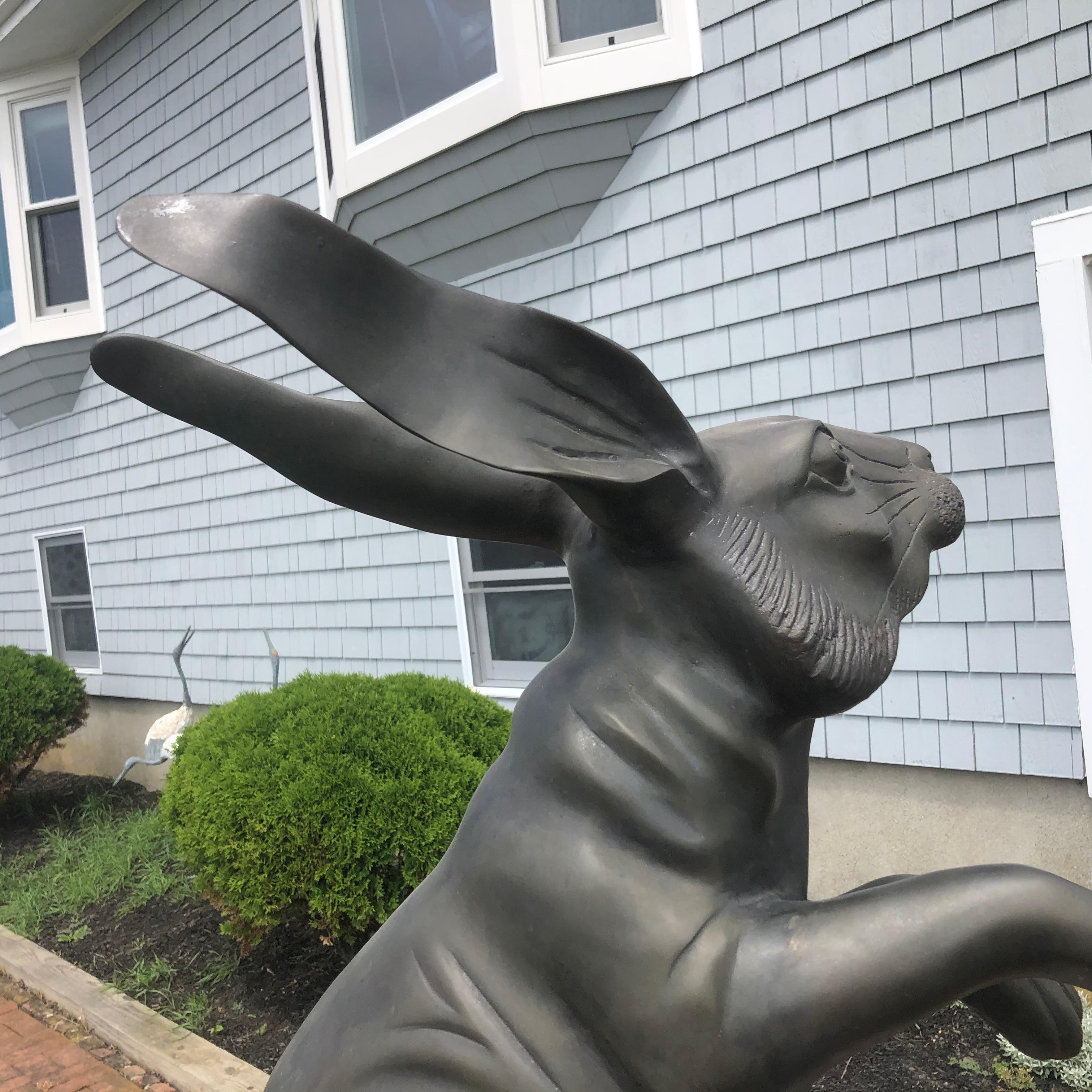 20th Century Japanese Fine Massive Bronze Rabbit Usagi