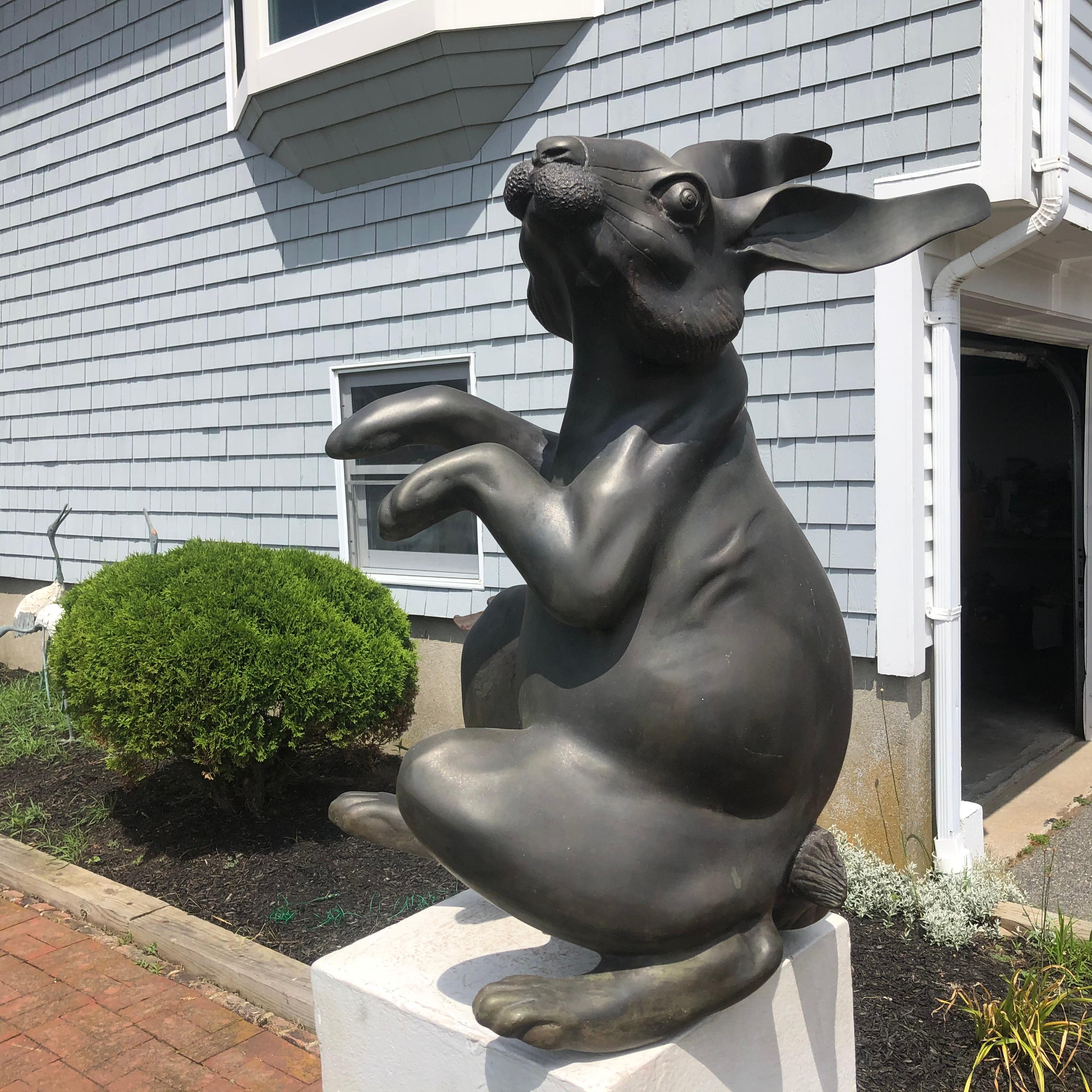Japanese Fine Massive Bronze Rabbit Usagi 2