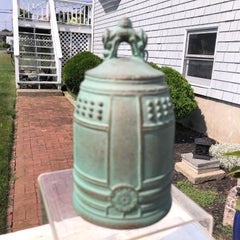 Japanese Fine Old Blue Bronze Bell