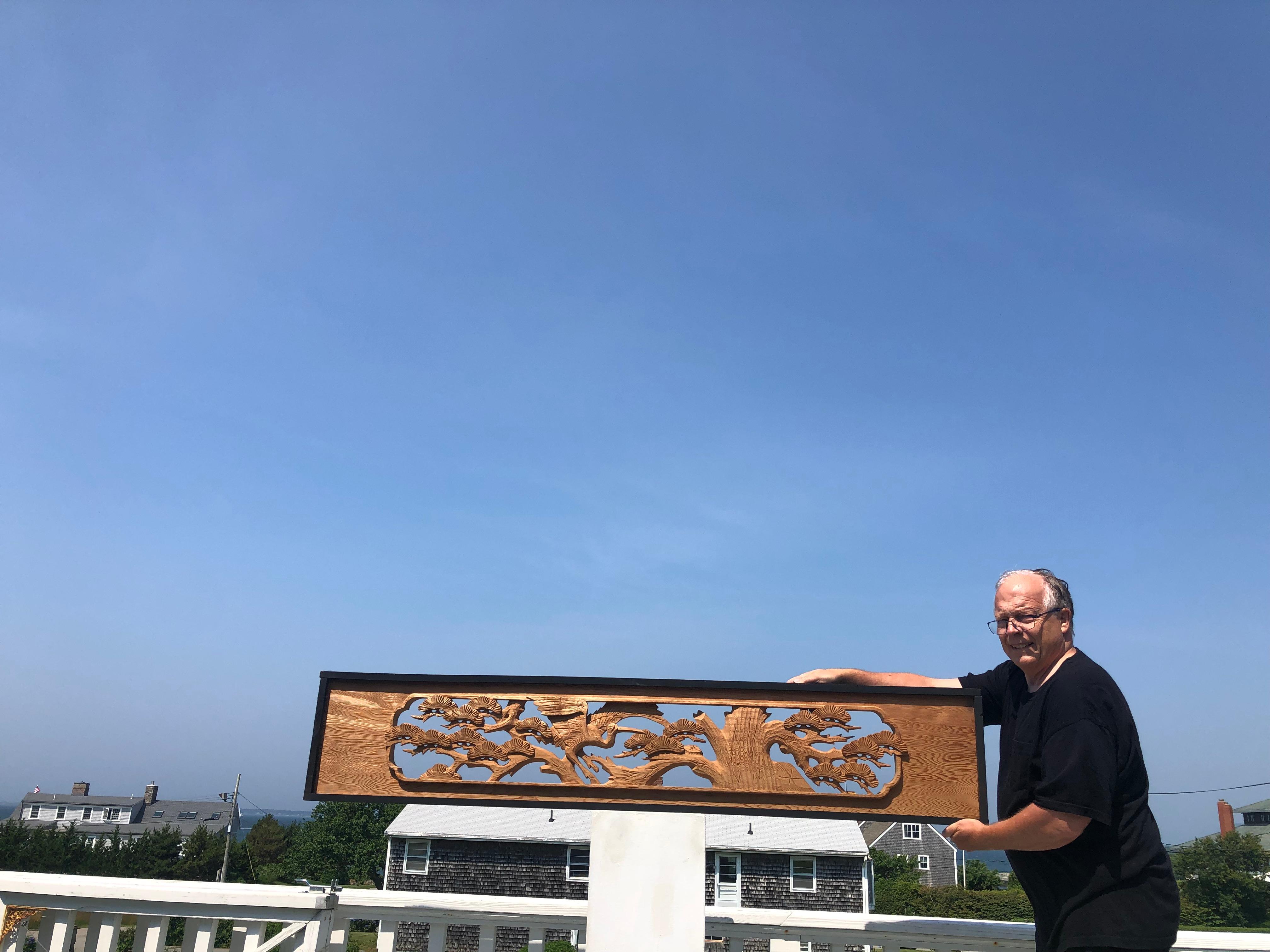 Japan, a fine old hand-carved wooden screen 