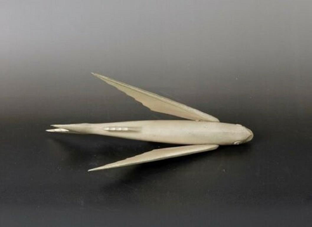 Japanese Fine Old Flying Fish Hood Ornament For Sale 2