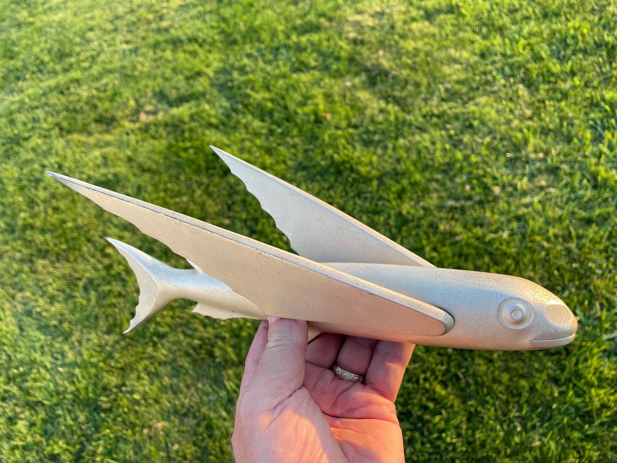 Japanese Fine Old Flying Fish Hood Ornament 5