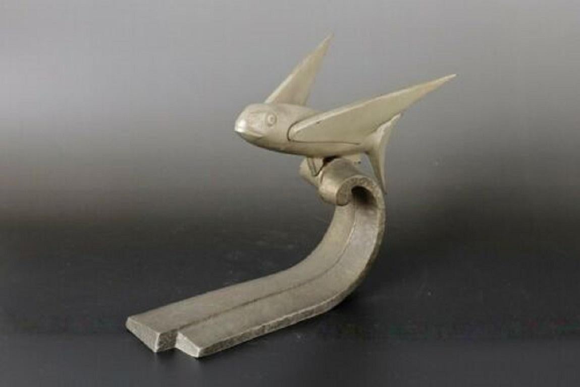 20th Century Japanese Fine Old Flying Fish Hood Ornament For Sale