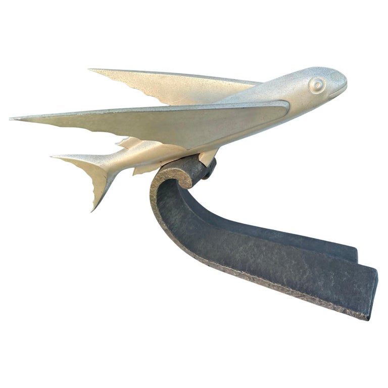 Japanese Fine Old Flying Fish Hood Ornament For Sale at 1stDibs