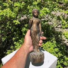 Japanese Fine Old Gold Gilt Bronze "Baby" Buddha, Pointing To Heaven and Earth