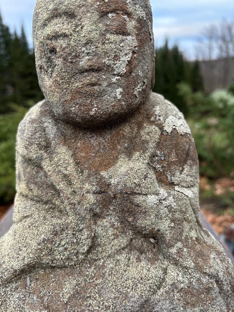 Japanese Fine Old Stone Seated Buddha  In Good Condition In South Burlington, VT