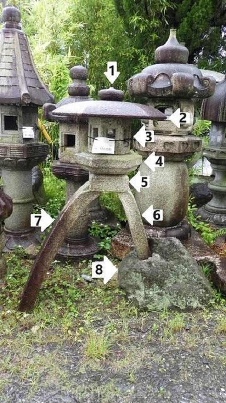 Japanese Fine Hand Carved two-legged Stone Lantern Kotoji , Hard To Find For Sale 5