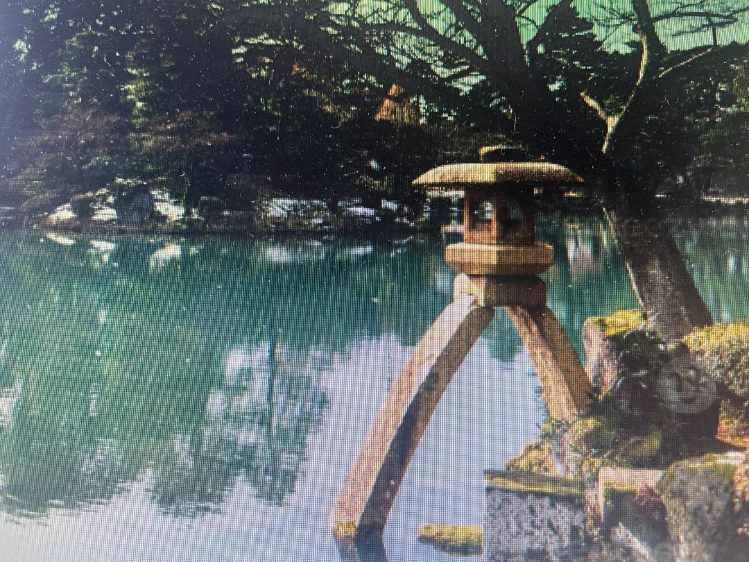 Japanese Fine Hand Carved two-legged Stone Lantern Kotoji , Hard To Find For Sale 6