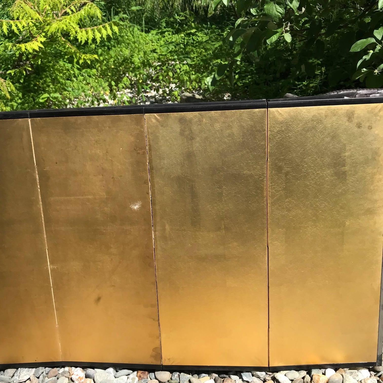 Japanese Fine Pair of Antique Gold Leaf Screens, Perfect for Small Spaces 4