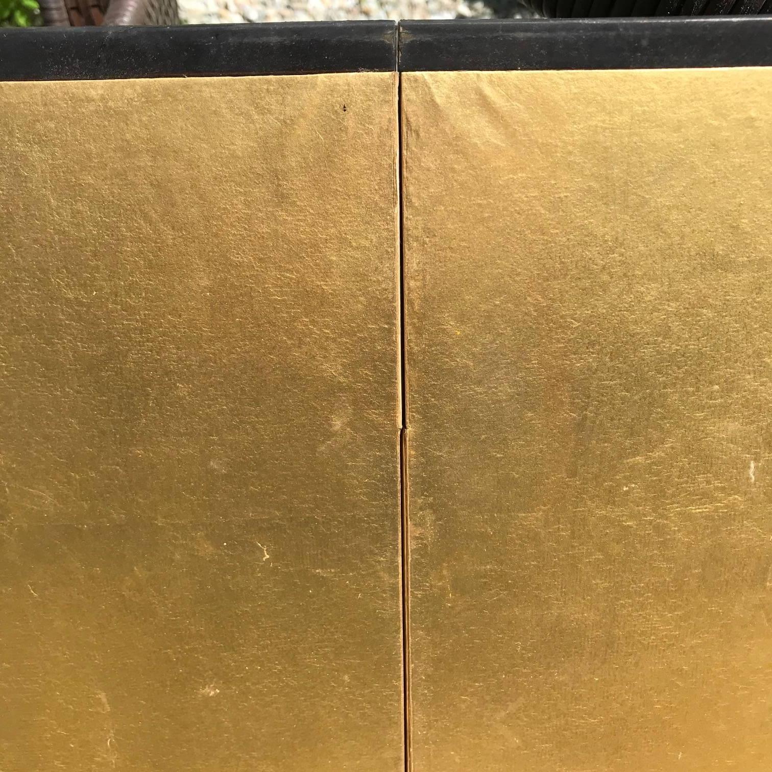 Japanese Fine Pair of Antique Gold Leaf Screens, Perfect for Small Spaces 1