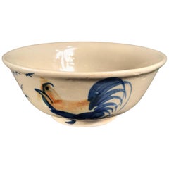 Vintage Japanese Fine "BIRD PLUMES" Large Bowl, Hand-Built and Hand Glazed