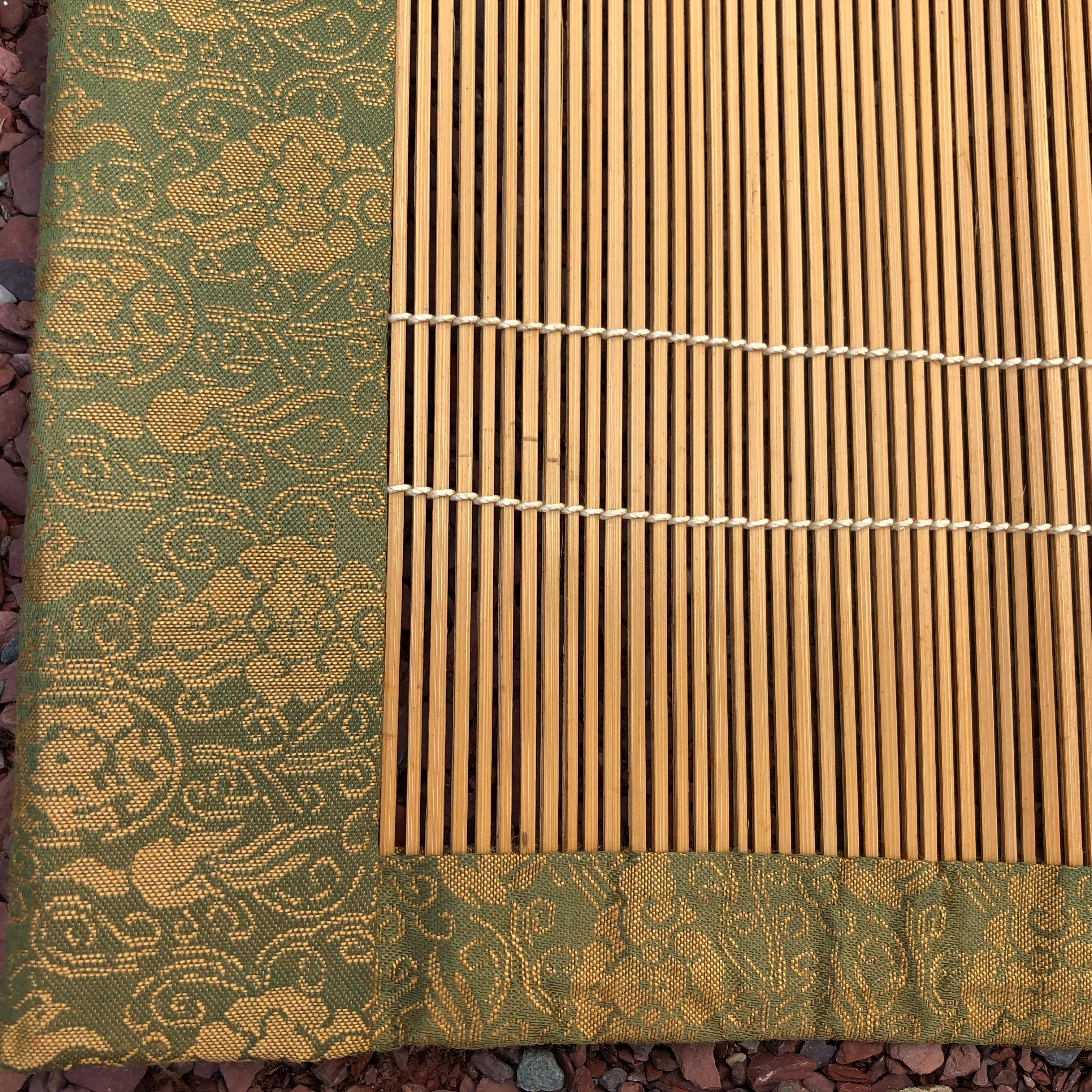 Japanese Fine Set Four Silk and Bamboo Blinds or Screens 