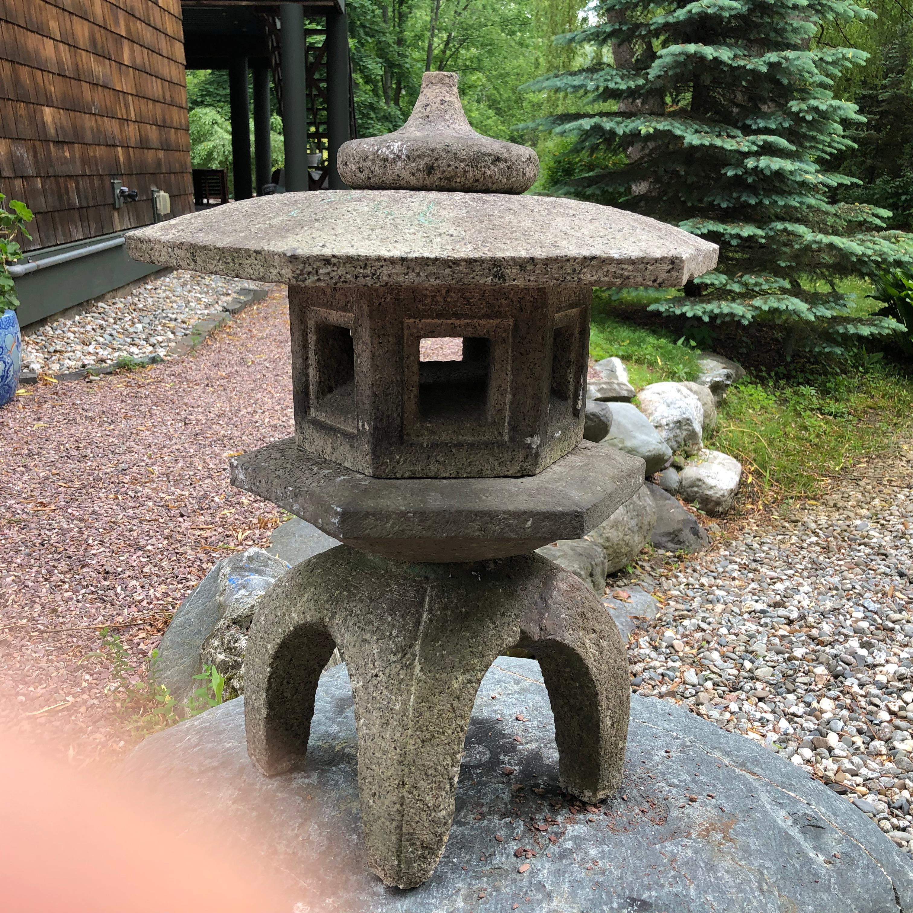 Hand-Carved Japanese Fine Small Antique Lantern 