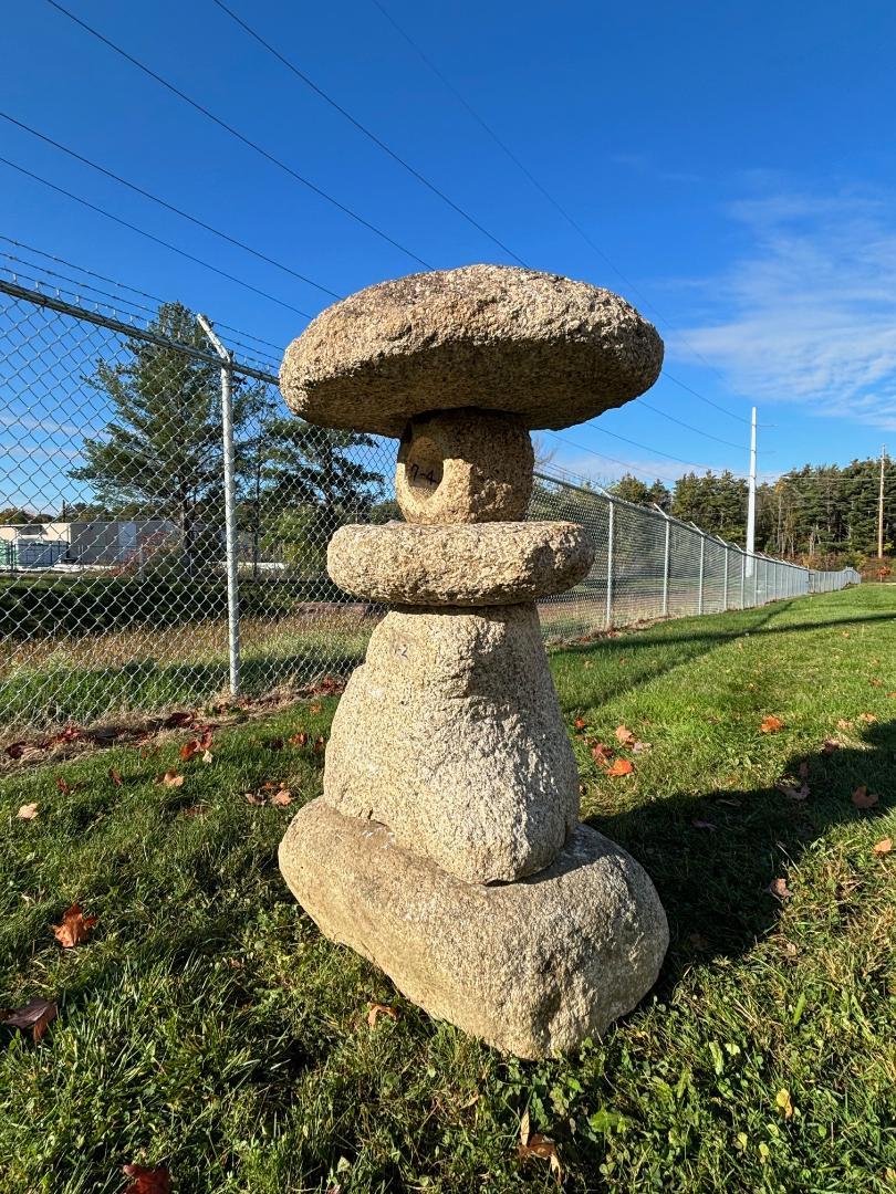 Japanese Fine Stone Spirit Mountain Lantern In Good Condition In South Burlington, VT