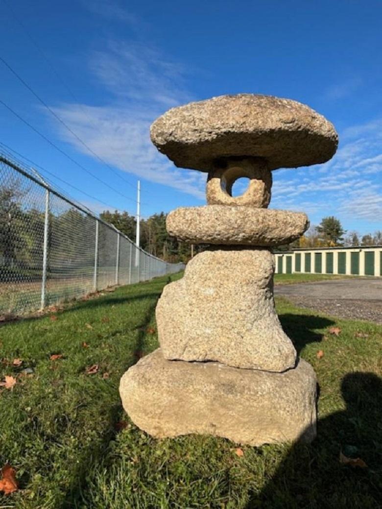 Showa Japanese Fine Stone Spirit Mountain Lantern 