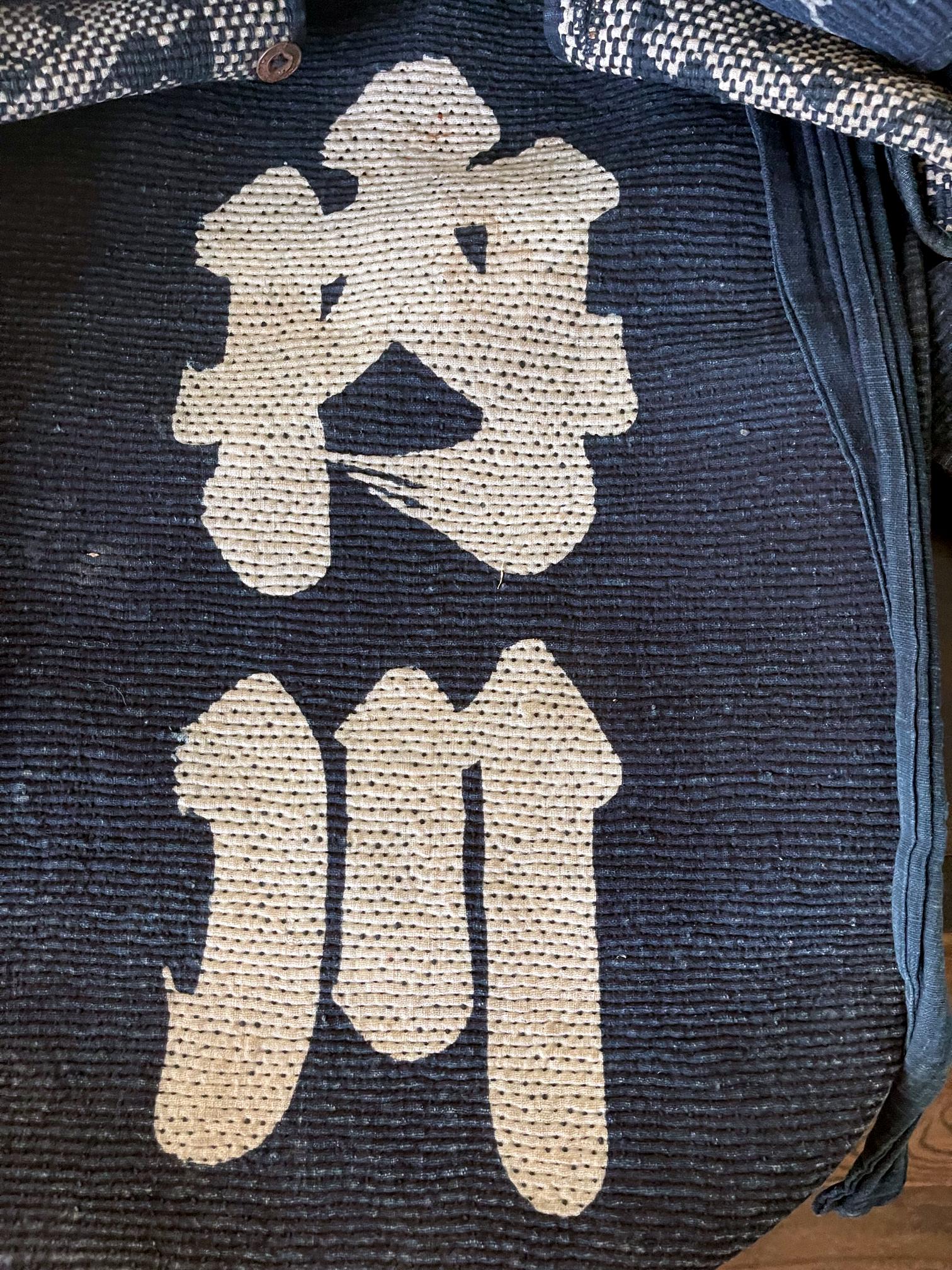 Japanese Fireman Hood with Stencil Inscription Meiji Period For Sale 8