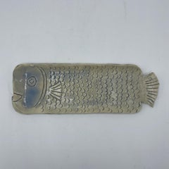 Japanese Fish Plate Hand Made Blue 1990s