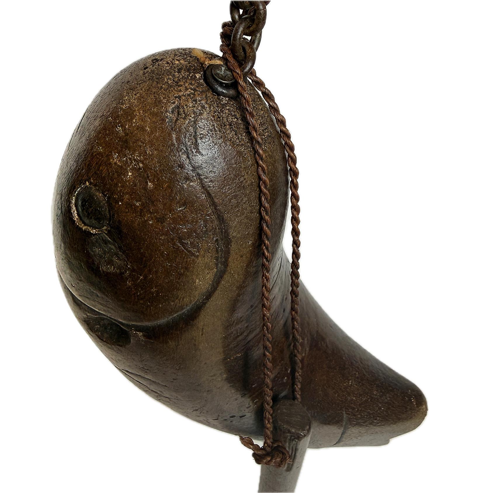 19th Century Japanese Fish Shape Meditation Drum (Gyoban), Edo Period For Sale