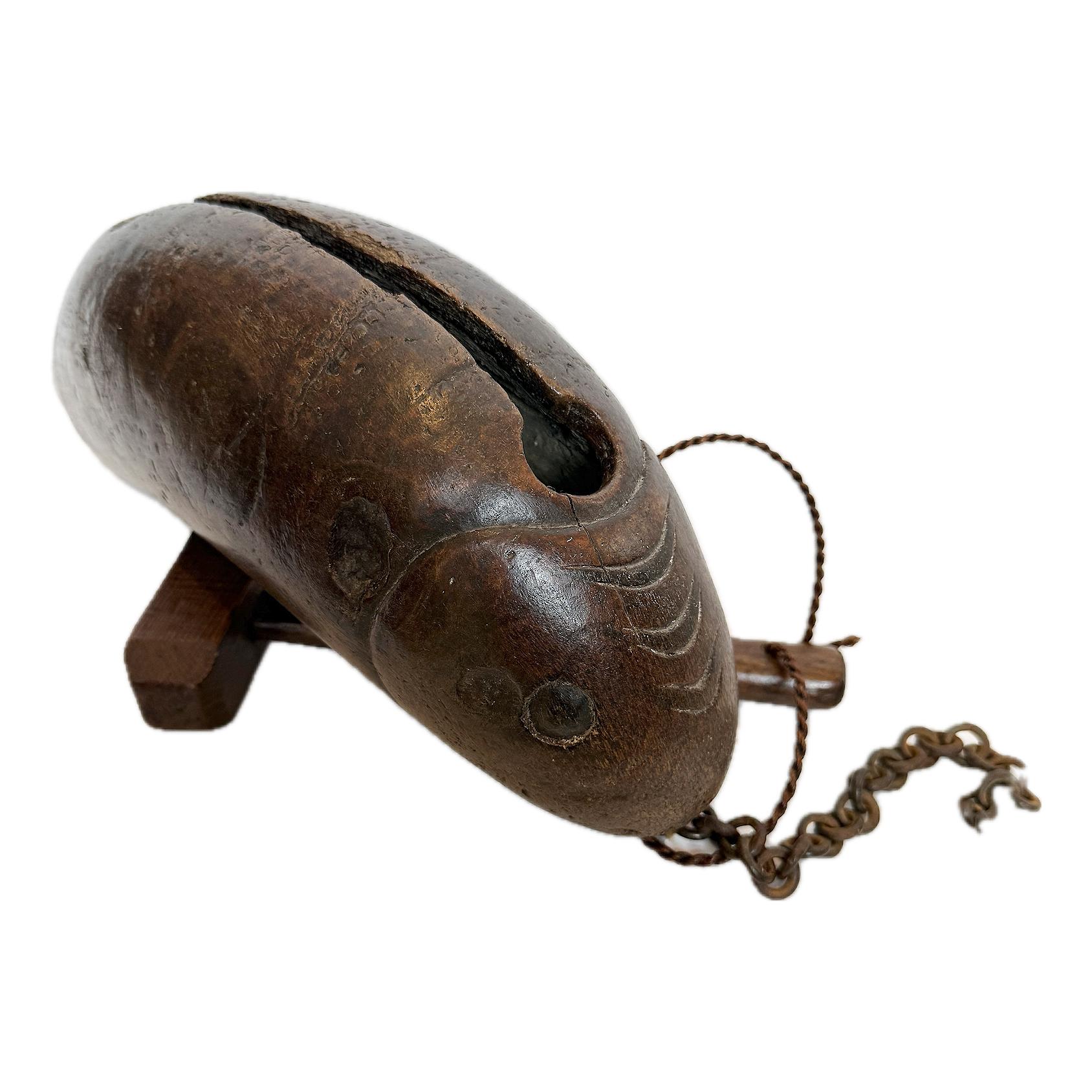 Japanese Fish Shape Meditation Drum (Gyoban), Edo Period For Sale 1