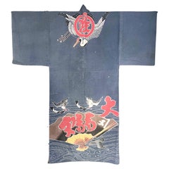 Japanese Fisherman Festival Kimono with Tsutsugaki Design