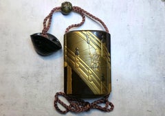 Japanese Five-Case Inro with Benkei and Yoshitsune, Edo–Meiji Period