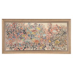 Japanese Floral and Blossom Panorama Watercolor Painting 6 Ft