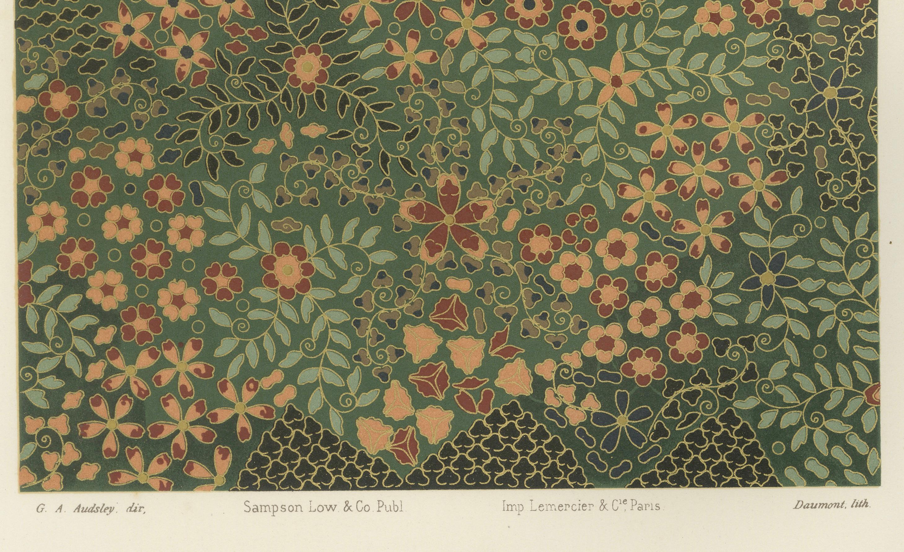 Japanisches Blumenmuster, aus Audsley's Decorative Art, 1884 im Zustand „Gut“ im Angebot in Langweer, NL