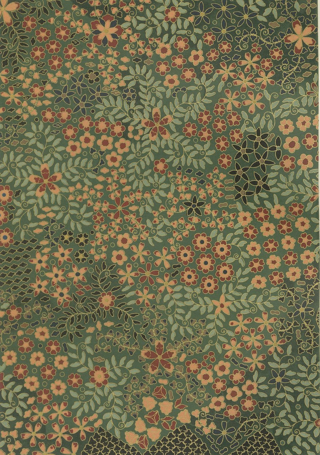 Japanisches Blumenmuster, aus Audsley's Decorative Art, 1884 (Spätes 19. Jahrhundert) im Angebot