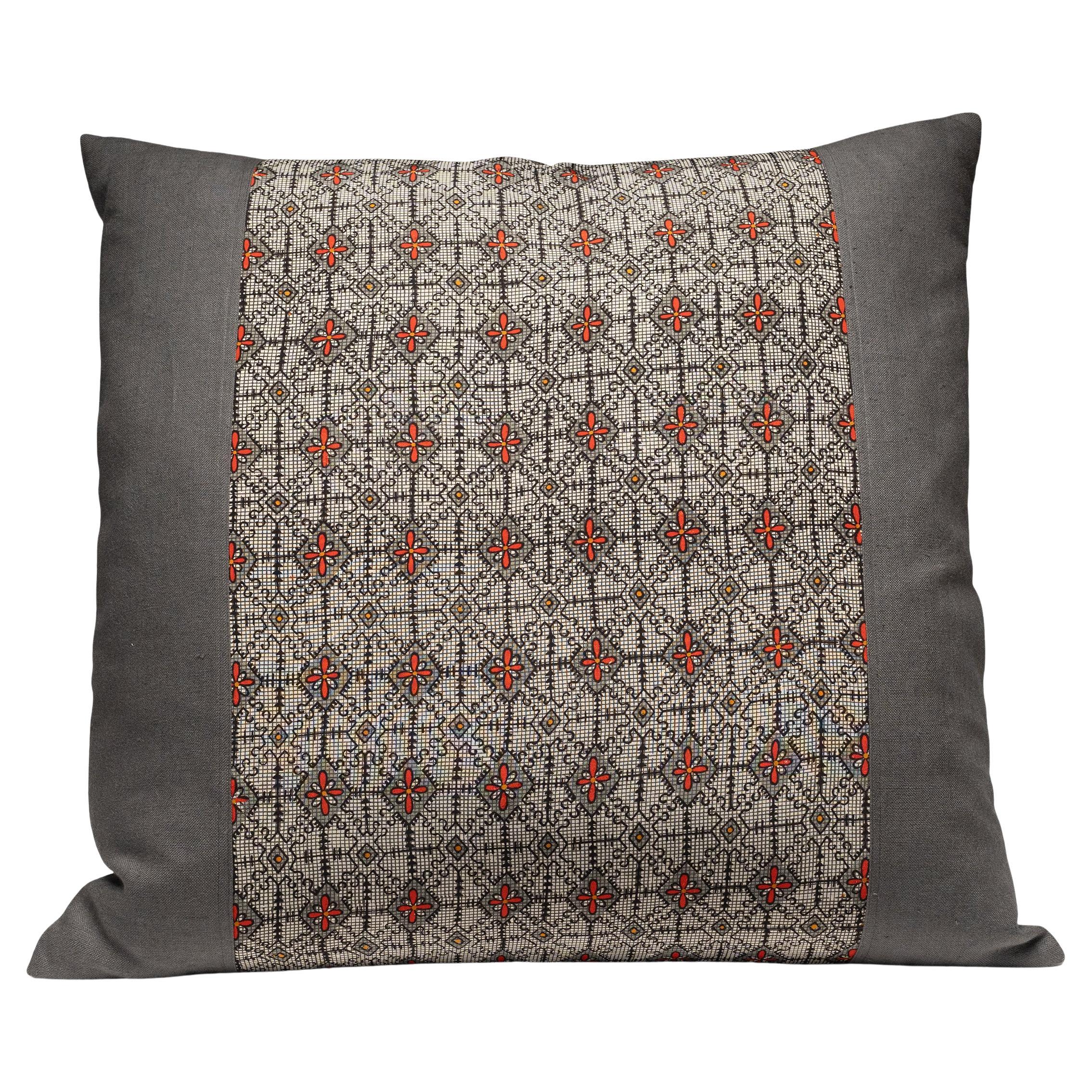 Japanese Flower Diamond Throw Pillow