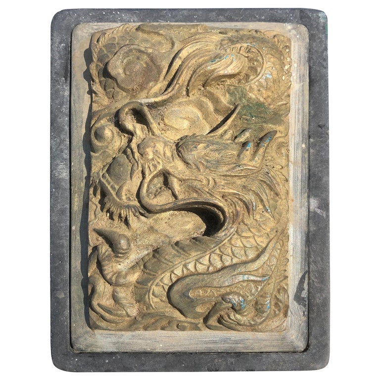 Japanese Flying Dragon Ink Stone For Sale