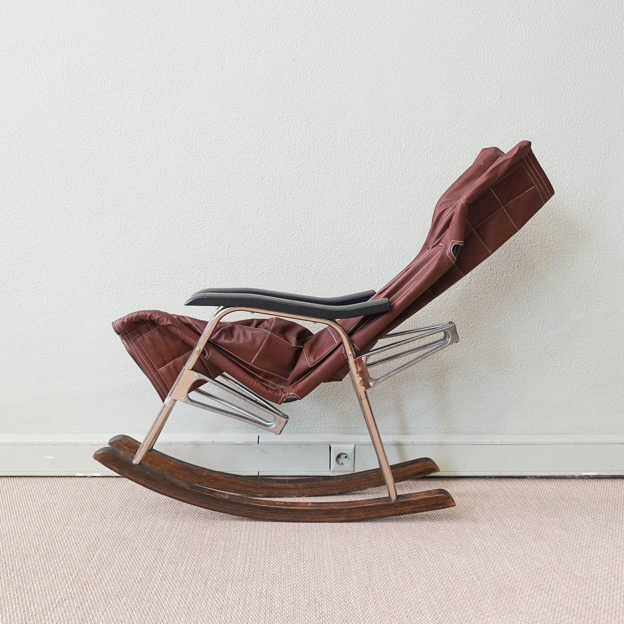 Japanese Foldable Rocking Chair by Takeshi Nii, 1950's For Sale 4