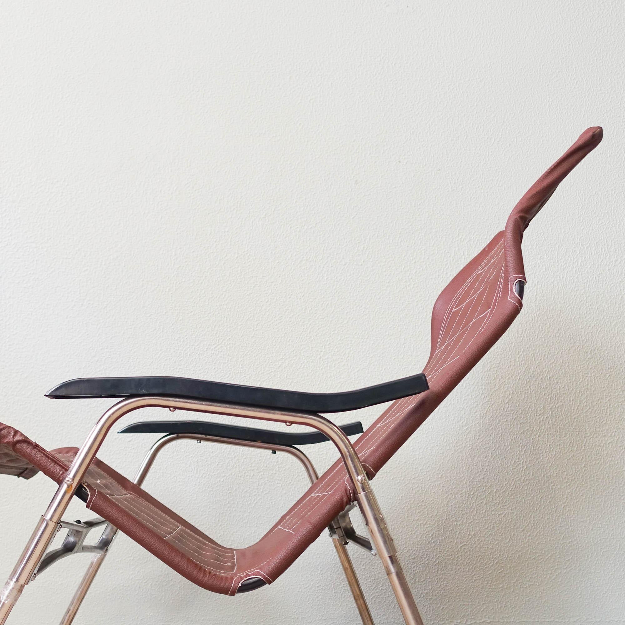 Aluminum Japanese Foldable Rocking Chair by Takeshi Nii, 1950's For Sale
