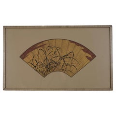 Japanese Folding Fan, 19th C. Framed