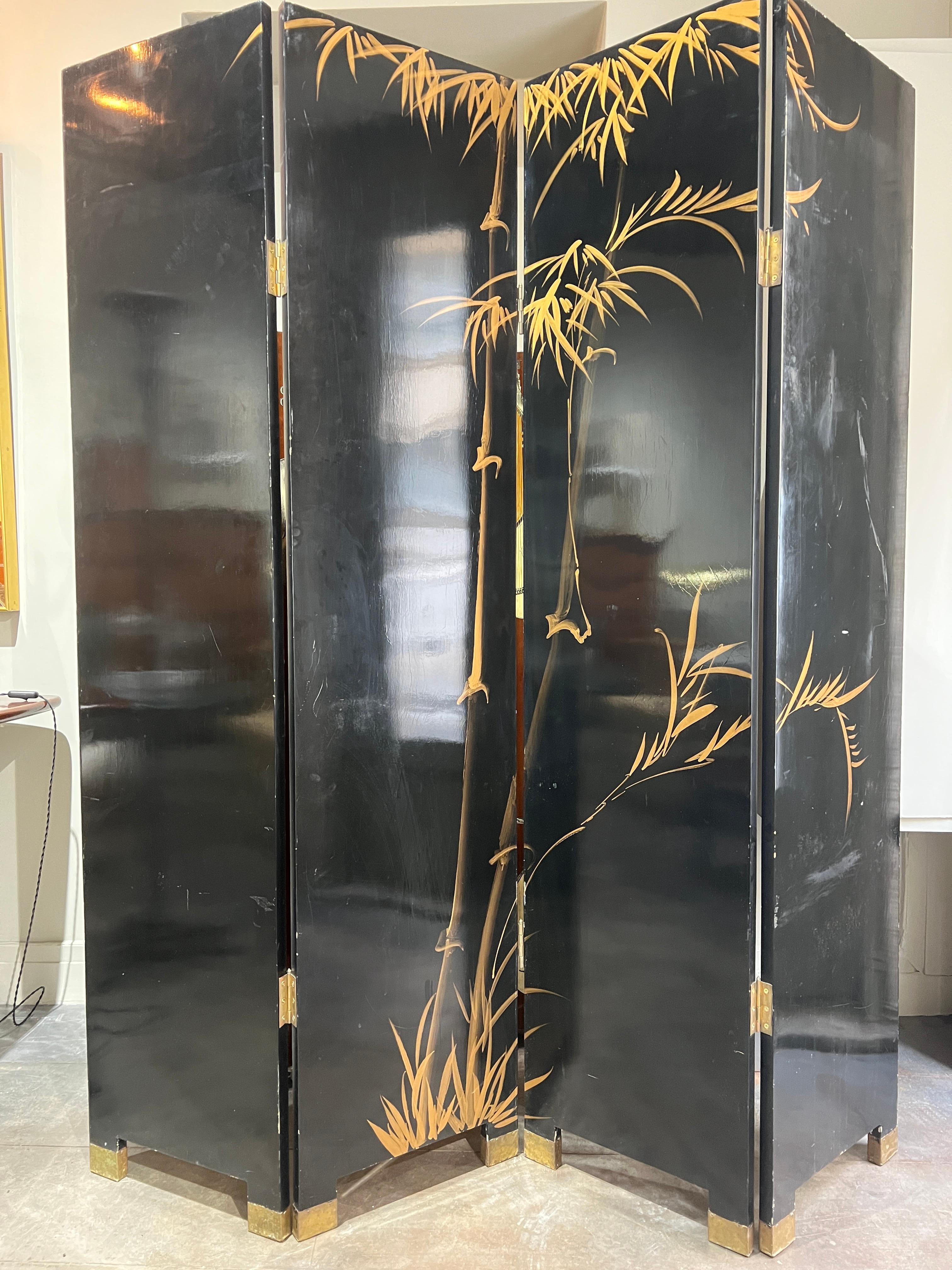 Late 20th Century Japanese Folding Screen, circa 1970 For Sale