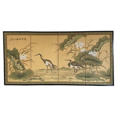 Vintage Japanese folding screen