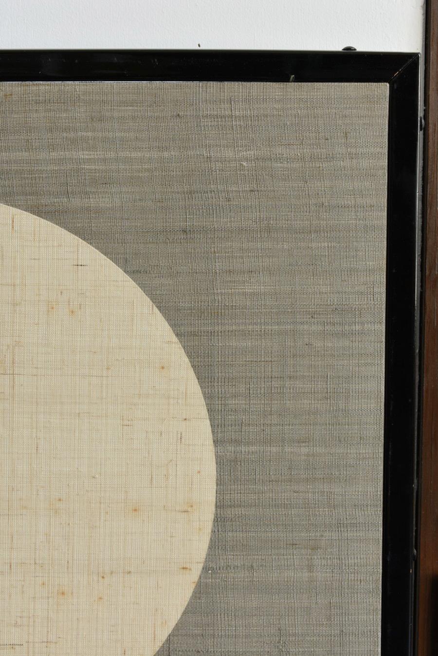 Japanese Folding Screen with Moon and Rabbit Drawn on Cloth/Old Partition/20th 6