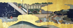 Japanese Folding Screens Gold Leaf