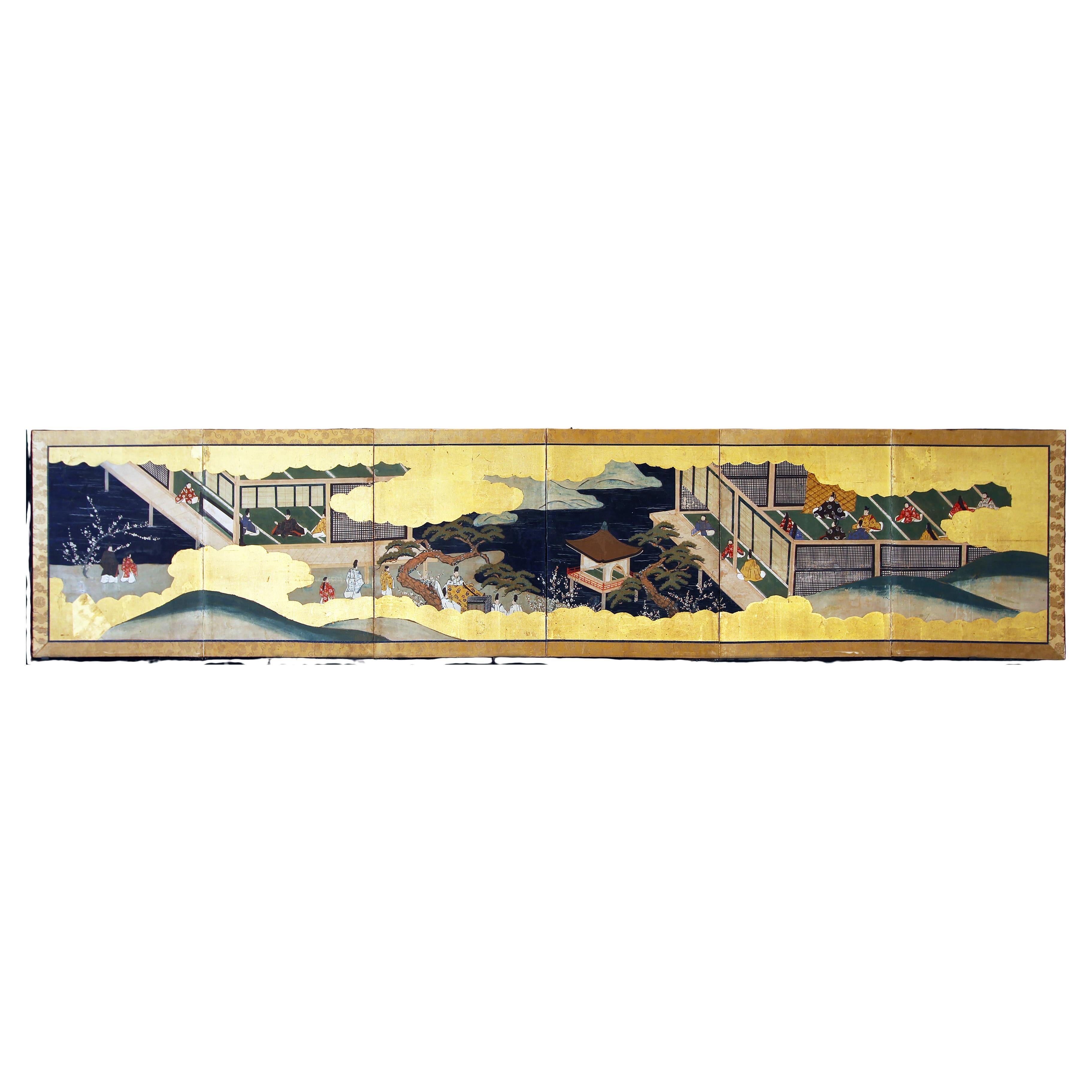 Paraventi giapponesi Foldes Foglia d'oro