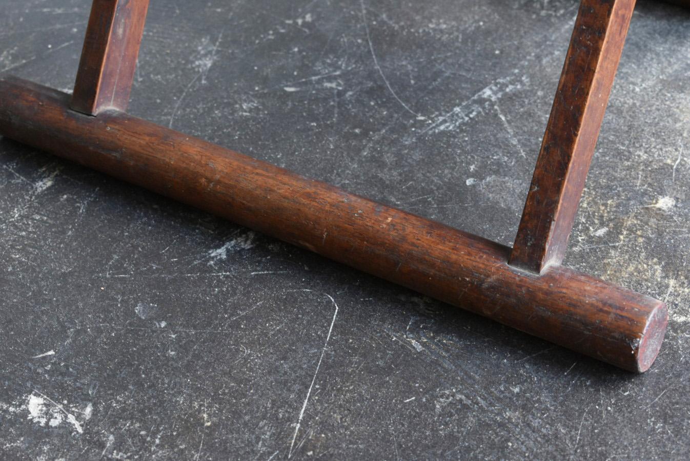 Chaise pliante japonaise en bois antique / 1868-1920 / tabouret à hélice 2