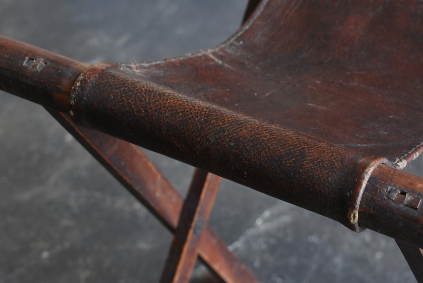 Chaise pliante japonaise en bois antique / 1868-1920 / tabouret à hélice Bon état à Sammu-shi, Chiba