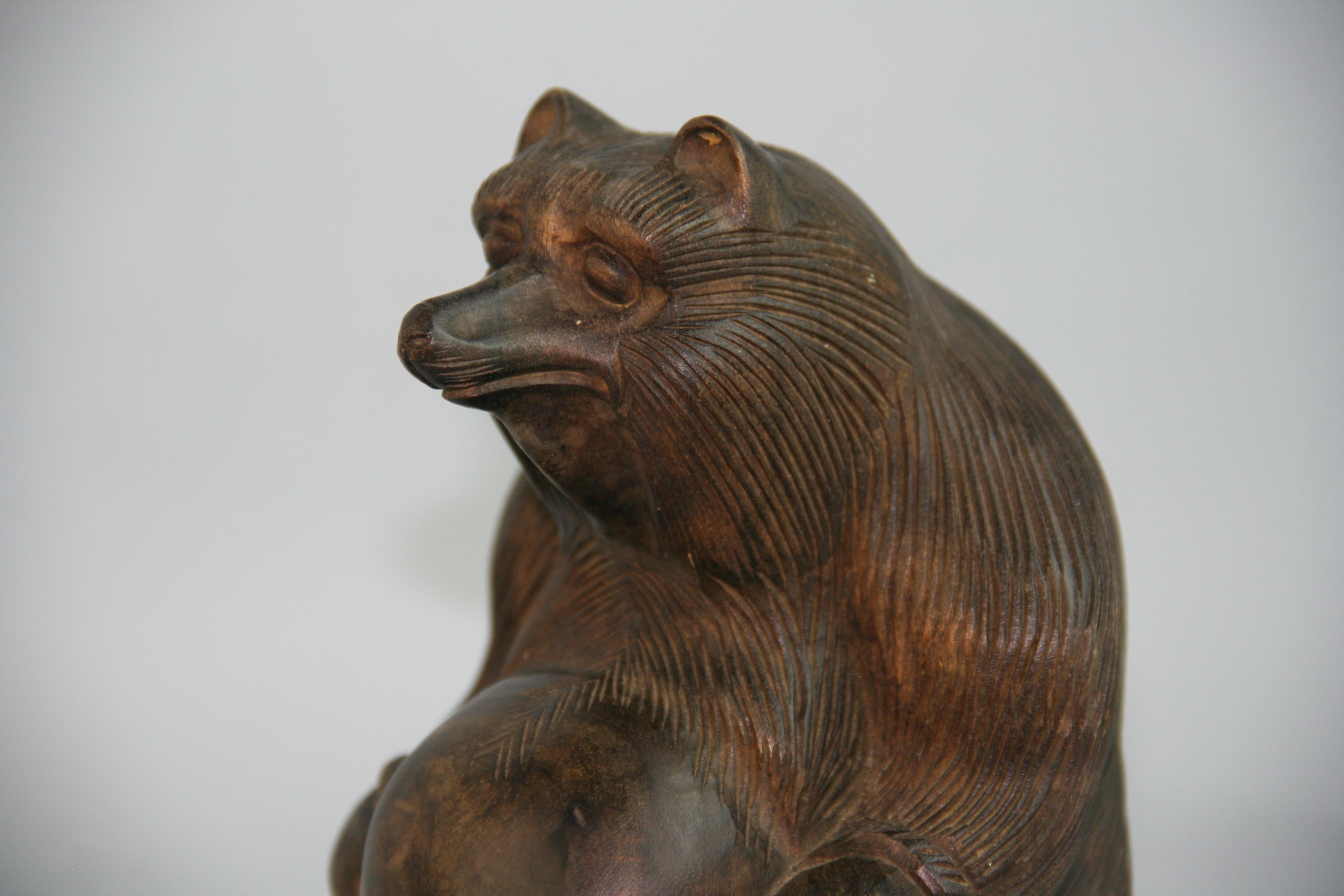 Japanese Folk Art Antique Party Loving Sexy Bear Tanuki, 1920's 6