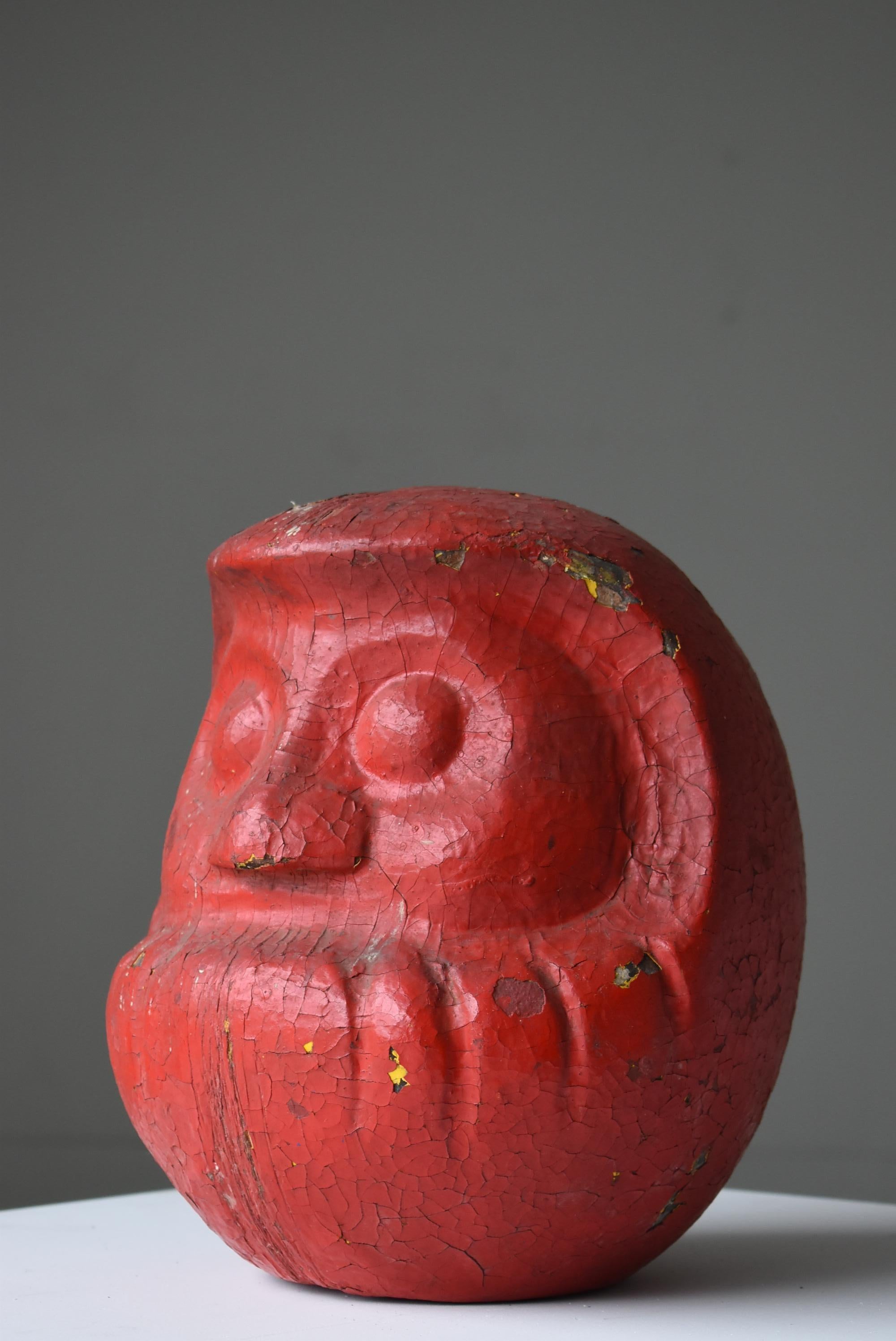 Japanese antique Pottery Daruma 1920s-1940s/folk art Figurine object 3