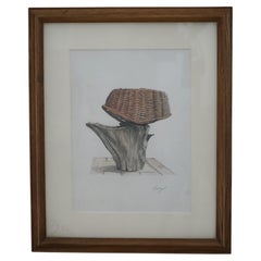 Japanese Folk Painting Hand-Painted Vintage Wood Decorative Accent