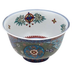 Japanese Footed Meiji Era Enamel Porcelain Bowl