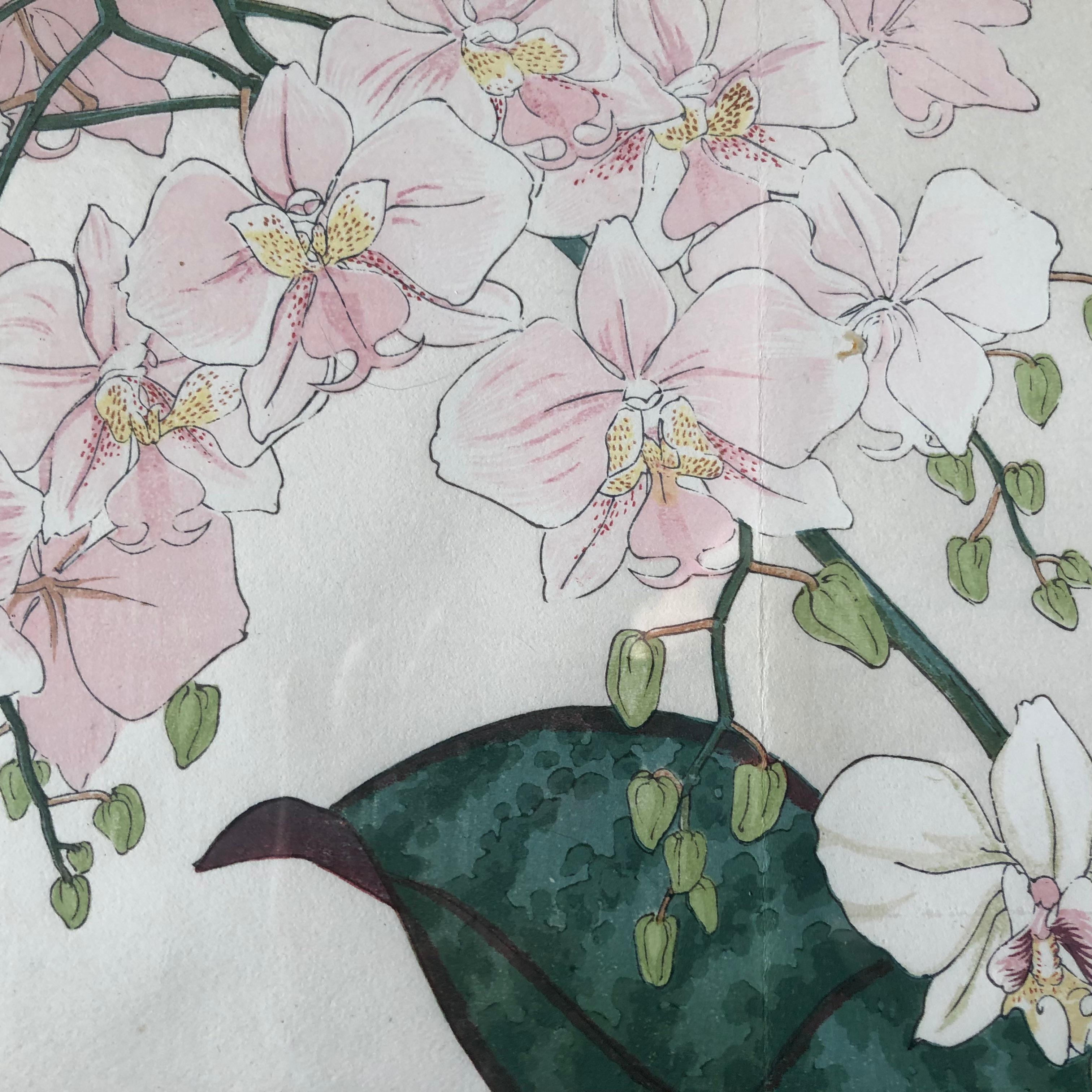 Japanese Four Fine Woodblock Flower Prints, Vibrant Colors, Frameable #1 2